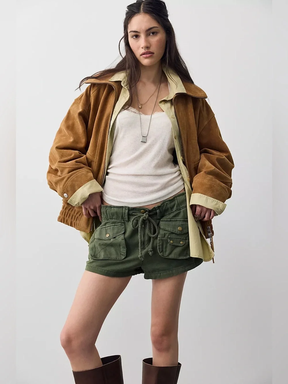 We The Free Waimea Slouchy Shorts Free People Anthropologie Kelp Green Cargo
